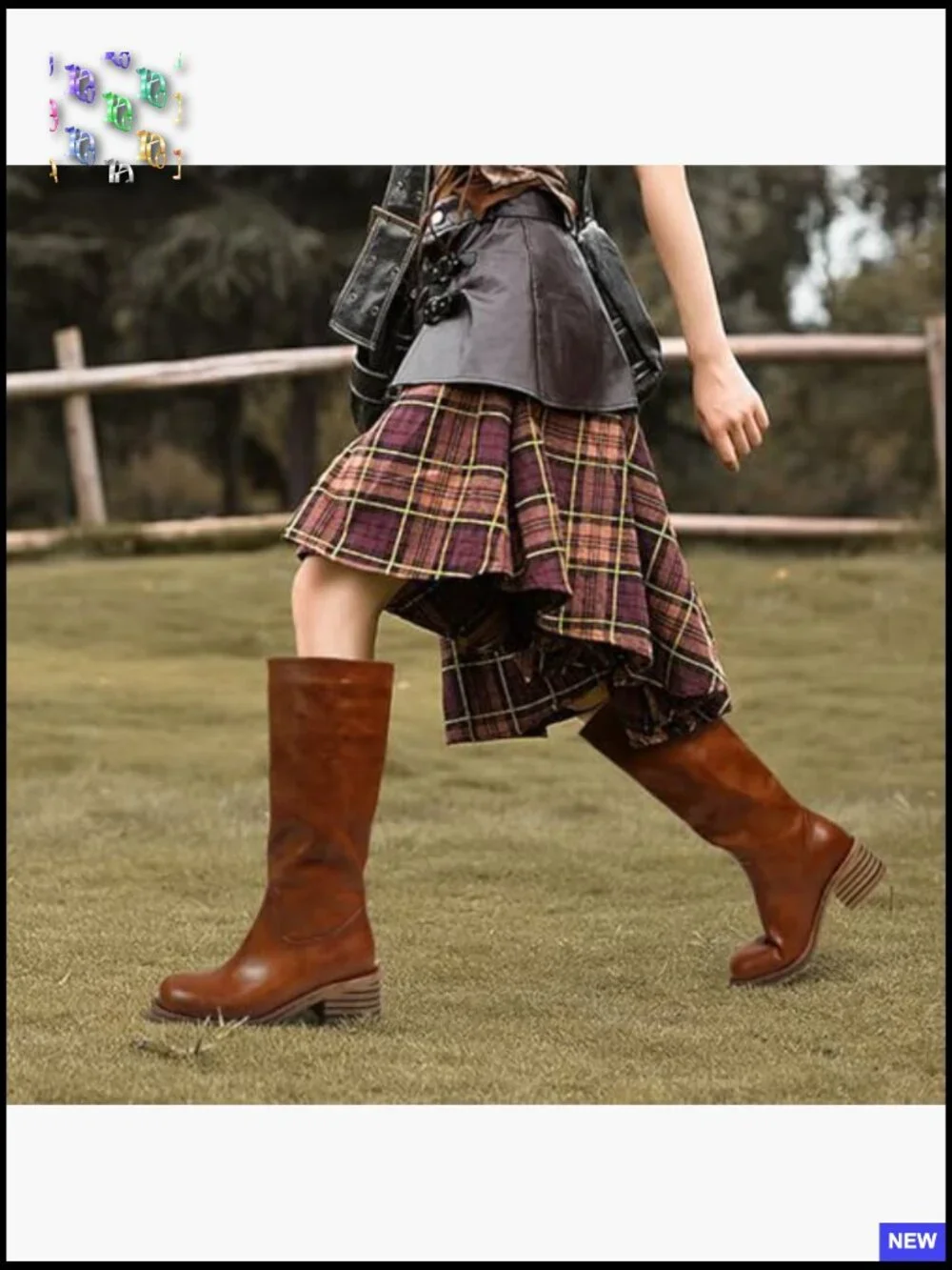 Knee High Block Heel Square Toe Boots Comfortable Low Heel Chic Winter Pull On - Picture 3 of 7